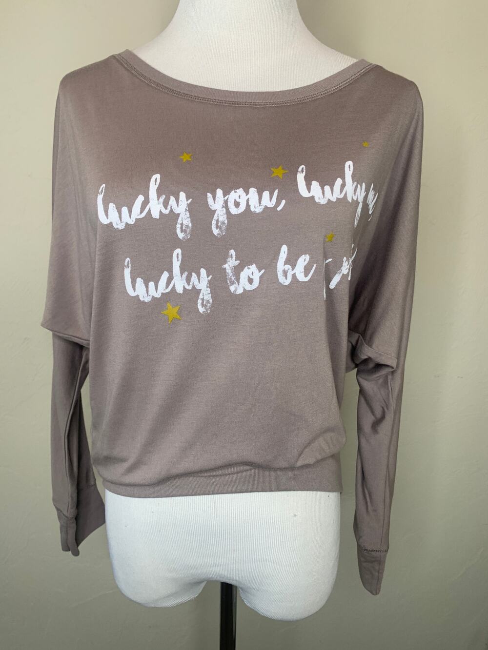 Bella Taupe Long Sleeve Graphic T Shirt Lucky Gamma Phi Beta